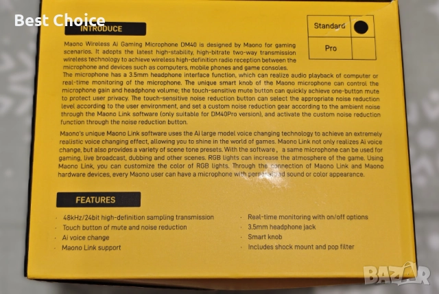 Гейминг Maono DM40 Pro безжичен USB кондензаторен микрофон за PC, PlayStation и др., снимка 8 - Микрофони - 52869726