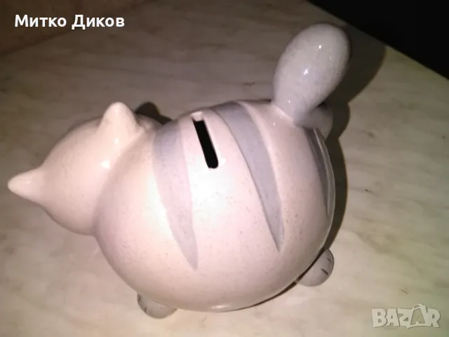 Коте бежово касичка нова керамика 17х12х11см, снимка 4 - Декорация за дома - 50169618