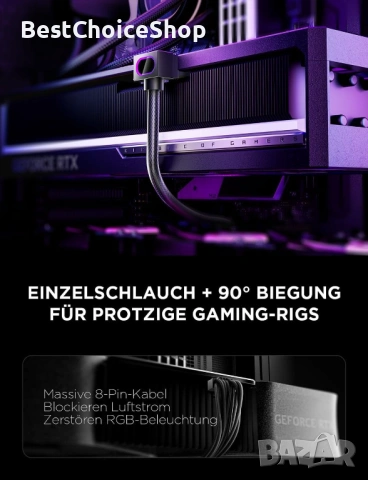 AsiaHorse 8-пинов PSU кабел удължител 18AWG за GPU ARGB SYNC, снимка 10 - Кабели и адаптери - 53852467