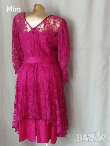 40 Дантелена рокля бордо , снимка 3 - Рокли - 45692956