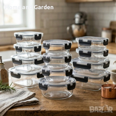 Комплект 12 Стъклени Кутии за Храна Termoli, снимка 2 - Кутии за храна - 53885644