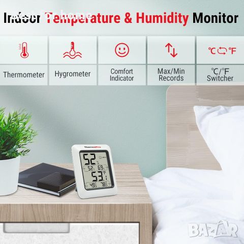 Професионален термометър - хигрометър ThermoPro TP50, снимка 3 - Други - 45536216