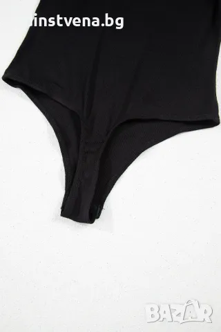 Разпродажба! Дамско елегантно боди в черно с къси кожени ръкави, снимка 10 - Други - 50065620