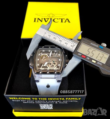 Часовник INVICTA Skeleton automatic White 55 mm , снимка 10 - Мъжки - 46704277