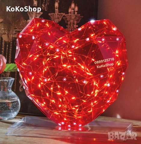 Светещо сърце в луксозна кутия – перфектният подарък за Св. Валентин, снимка 2 - Декорация за дома - 53161026