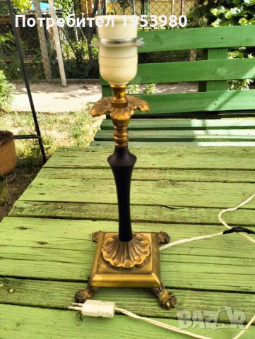 Бронзова лампа, снимка 1 - Антикварни и старинни предмети - 46334921