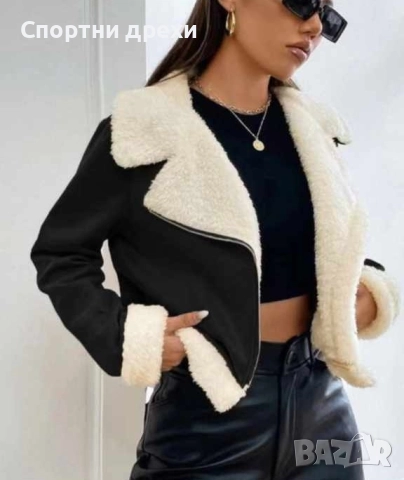 Нов модел късо дамско велурено яке, снимка 1