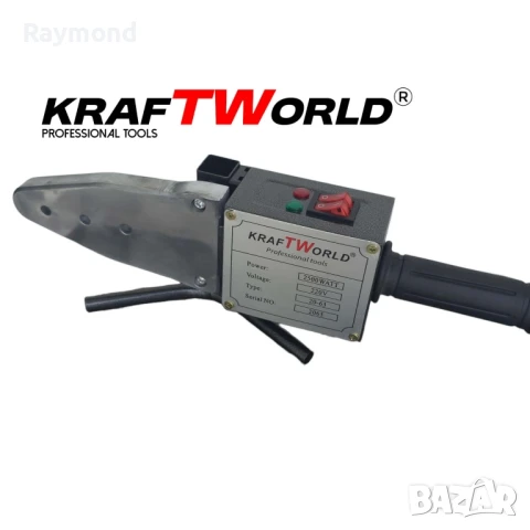 Поялник за полипропиленови тръби Ф20–63 мм KraftWorld 2500W Лепачка за ППР + ножица и ръкавици, снимка 4 - Поялници и запояване - 51072026