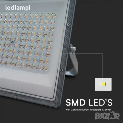 LED Прожектор 100W 3in1 Сиво Тяло, снимка 3 - Прожектори - 48039774