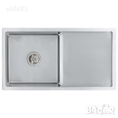 vidaXL Ръчно изработена кухненска мивка, неръждаема стомана(SKU:145080, снимка 1 - Мивки - 45484328