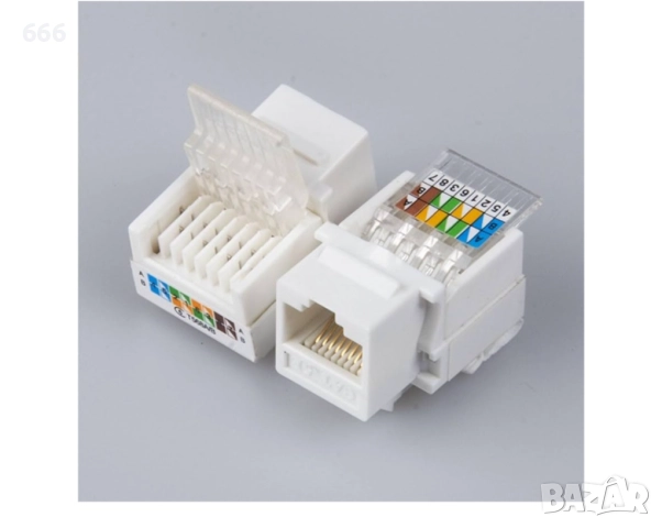 Еднопортова плоска RJ45 Cat6 Ethernet стенна плоча за Ethernet мрежов кабел, снимка 2 - Друга електроника - 52997980