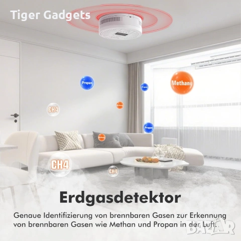 Газ детектор Tonshan D730 за метан пропан CH4 батериен със звукова и светлинна аларма, снимка 2 - Друга електроника - 54218862