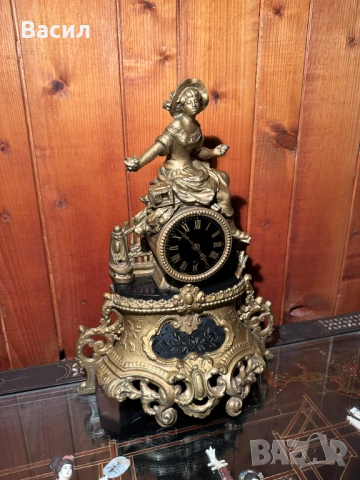Каминен часовник , снимка 3 - Антикварни и старинни предмети - 54246498