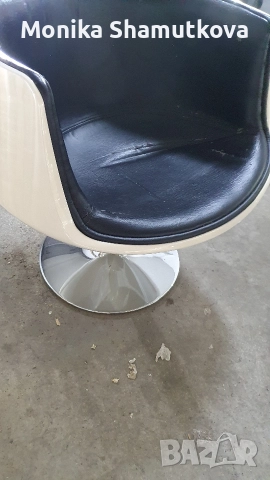 Тапицирани с еко кожа столове - бял и черен - с основа хром, снимка 7 - Столове - 52850004