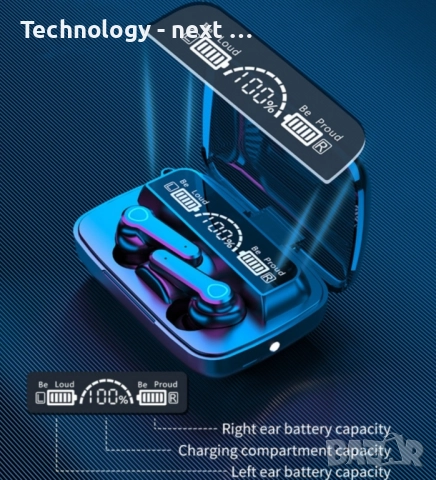 Слушалки M19 In Ear Батерия 2000 mAh Bluetooth 5.1 Автоматично сдвояване Touch Control True Wireless, снимка 2 - Bluetooth слушалки - 52633166