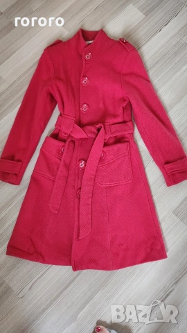 Червено кашмирено палто-С размер