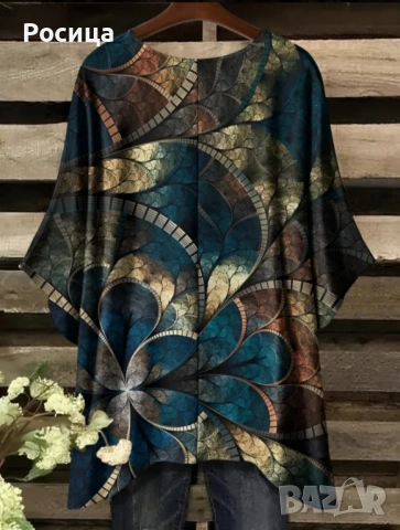 Дамска блуза размер 5ХЛ има разтегливост трико нова., снимка 2 - Блузи с дълъг ръкав и пуловери - 53419336