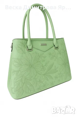 Елегантна дамска чанта с флорална бродерия, снимка 2 - Чанти - 50100214