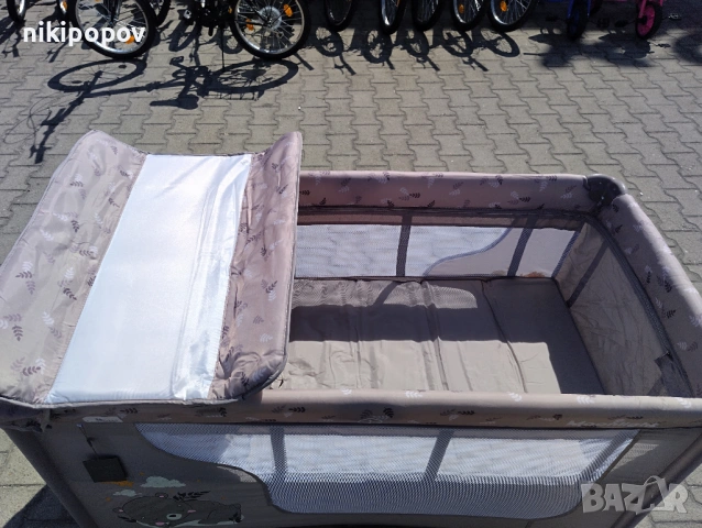 LORELLI Детска кошара на 2 нива с повивалник MOONLIGHT бежов, снимка 4 - Кошарки - 53565221