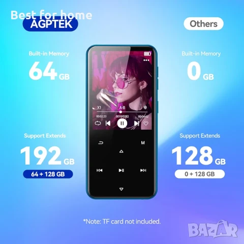 Mузикален плейър с високоговорител и FM радио, сензорни бутони, снимка 6 - MP3 и MP4 плеъри - 51105637