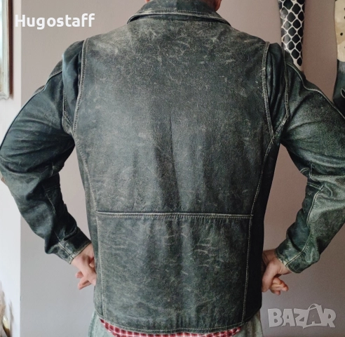 Винтидж Мъжко кожено яке Cafe Racer Rogue Leather  by  Reilly Olmes L/Xl, снимка 2 - Якета - 52686888
