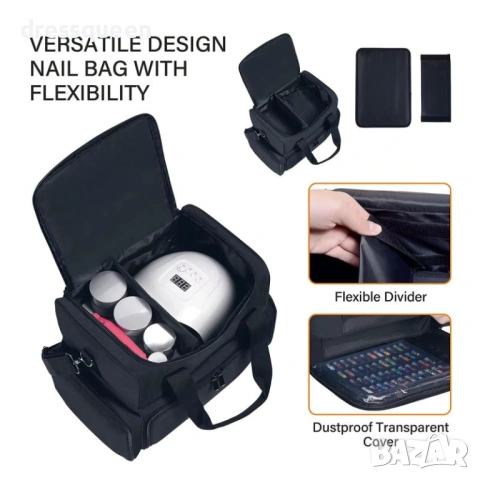4638 Професионален двуетажен органайзер за маникюр: Вместимост 80 лака и отделение за UV/LED лампа –, снимка 2 - Органайзери - 53653905