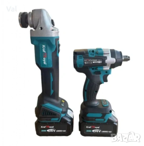 Комплект от акумулаторен ъглошлайф и гайковерт 36V 8Ah, снимка 4 - Ъглошлайфи - 53685689