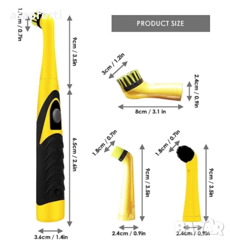 ✨ Комплект "Clean It" – Електрическа Четка за Почистване с 4 Сменяеми Глави (Без Кабели), снимка 2 - Други - 52791769