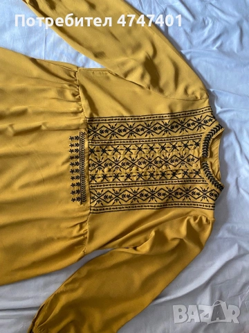 Дълга дамска рокля с етно мотиви, р-р L