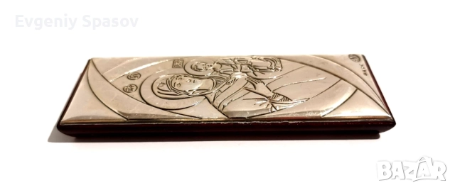 Италианска Сребърна Икона Дева Мария с детето Исус стояща или за закачване на стена., снимка 11 - Икони - 51950520