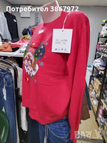 Коледен пуловер Ангора и Кашмир , снимка 3 - Блузи с дълъг ръкав и пуловери - 52565143