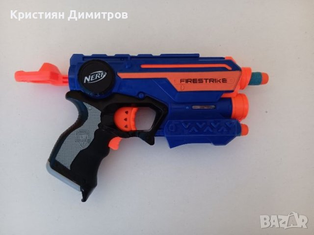 NERF ПИСТОЛЕТ FIRESTRIKE С ЛАЗЕРЕН МЕРНИК , снимка 1 - Други - 46239684