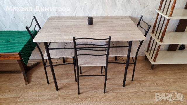 Комплект мебели за всекидневна Kring Prague, Маса + 3 стола, снимка 1 - Маси - 45647345