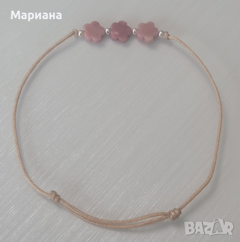 гривна от конец с камъни и сребърни топчета, снимка 17 - Гривни - 46701350