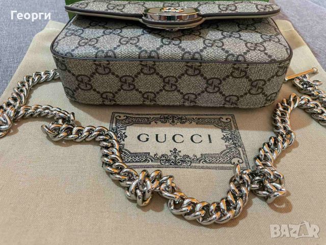 Оригинална Gucci Petite мини Чанта За Рамо Кожа Гучи Mini Горна Дръжка, снимка 8 - Чанти - 46603200