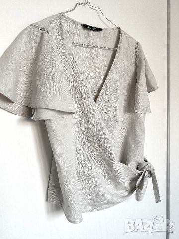 ZARA блуза 100% лен, снимка 7 - Корсети, бюстиета, топове - 46418001