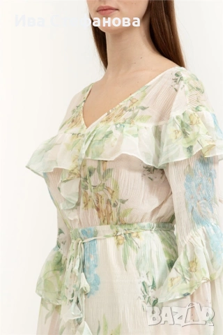 Нова разкошна елегантна  феерична парти коктейлна рокля флорален принт цветя Guess guess , снимка 9 - Рокли - 48223259