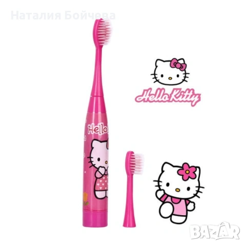 Детска електрическа ултразвукова четка за зъби + допълнителен накрайник - св. розов Пепа Пиг / Тъмно, снимка 3 - Други - 53387396