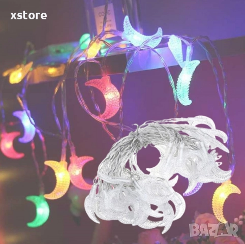 Празнични Коледни лампички с форма на лунички, снимка 6 - Декорация за дома - 52792888