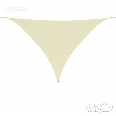 vidaXL Слънцезащино платно, Оксфорд плат, триъгълно, кремаво, 5х5х5 м（SKU:42301