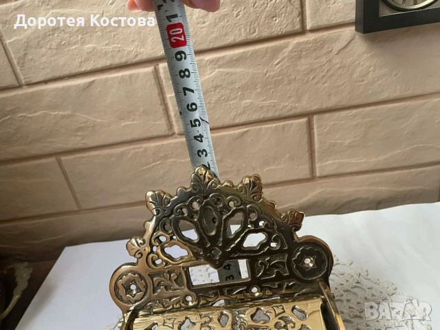 Красива месингова поставка за тоалетна хартия от Англия, снимка 9 - Антикварни и старинни предмети - 52575094