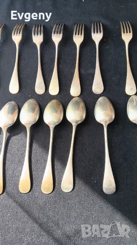 Антични посребърни лъжици и вилици , снимка 12 - Аксесоари за кухня - 49254828