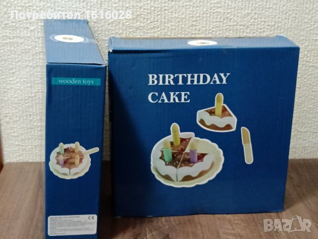Дървена детска торта със свещички за рожден ден, снимка 6 - Образователни игри - 45159652