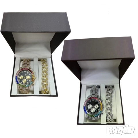 Луксозен комплект, гривна и часовник, снимка 4 - Бижутерийни комплекти - 52055571