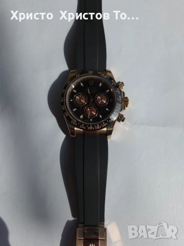 Promotion!!!Rolex Daytona Rose Gold 116515 Black Dial Oysterflex Rubber Band, снимка 8 - Мъжки - 53704654