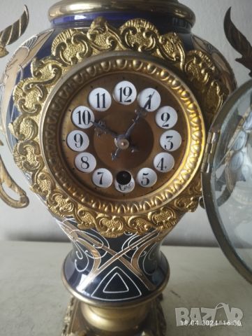 Стар каминен часовник, снимка 4 - Други ценни предмети - 45349805