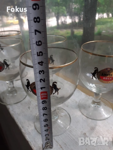 Стари чаши за бира Амстел 6 бр., снимка 5 - Антикварни и старинни предмети - 53383946