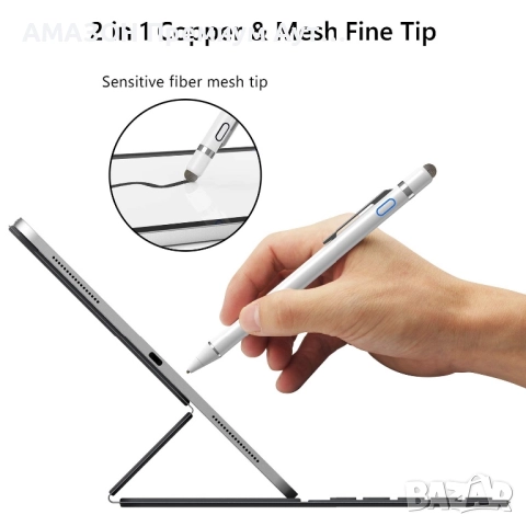 Lezun Универсален активен Stylus Pen с фин метален връх 1,5 мм, Android/IOS/Apple pencil , снимка 5 - Тъч скрийн за телефони - 51929019
