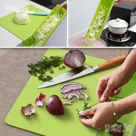 Дъска за рязане с отделящ се контейнер 2 в 1, снимка 10 - Прибори за хранене, готвене и сервиране - 52853109