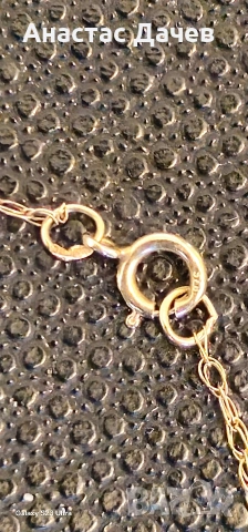 Златно дамско кулие 375 със 5 малки диаманта, снимка 3 - Колиета, медальони, синджири - 53795421